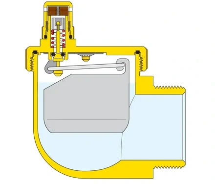 Automatický odvzdušňovač radiátorov ¾″ Caleffi AERCAL – chróm mosadz (5–100 °C)