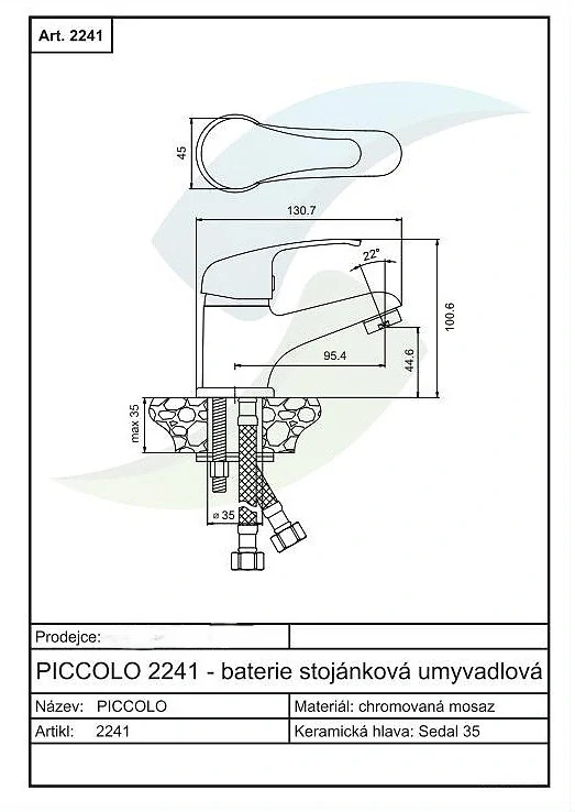 Umývadlová stojanová batéria