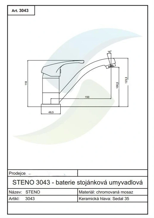 Umývadlová stojanová batéria s otočným ramienkom