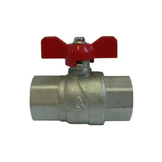 Mosadzný guľový ventil 3/4" FF motýľ  PN 30