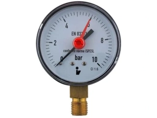 Tlakomer 0 - 10 bar, DN 50, spodný vývod 1/4"