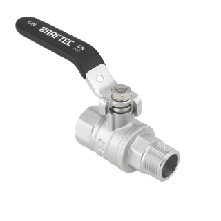 Guľový ventil RAFTEC Black 1/2" MF – PN50, robustný uzatvárací ventil s pákou